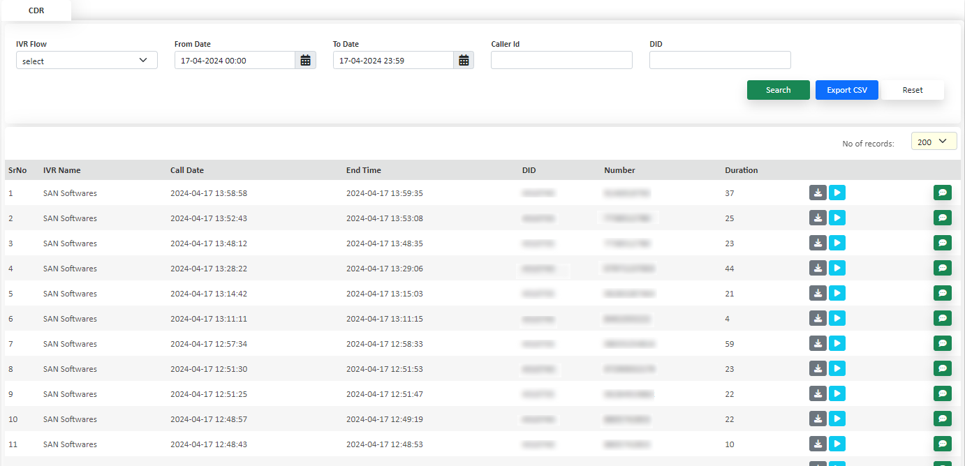 screenshot of SanIVR Bot